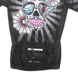 XINTOWN Womens Black Graphic T-Shirt XL Short Sleeve Round Neck Cycling Jersey