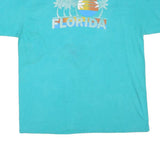 HANES Mens Blue Florida Graphic T-Shirt 2XL Short Sleeve Crew Neck Cotton Blend
