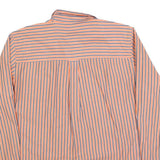 CHAPS Mens Orange & Blue Stripe Cotton Blend Shirt XL Long Sleeve Button
