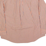 CHAPS Mens Orange & Blue Stripe Cotton Blend Shirt XL Long Sleeve Button