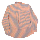 CHAPS Mens Orange & Blue Stripe Cotton Blend Shirt XL Long Sleeve Button