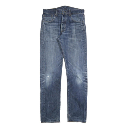 LEVI'S 501 Mens Jeans Blue Regular Straight Denim Medium W32 L34 Classic Button