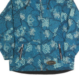 NASTY Mens Blue Crazy Pattern Outdoor Jacket L Polyester Blend Woven Hooded Zip