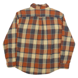 PACIFIC OUTFITTERS Mens Orange & Beige Checked Long Sleeve Shirt L Casual
