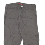 UNION BAY Womens Grey Casual Cargo Cotton Blend Shorts L W31 Pocketed