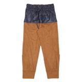 Womens Joggers Brown & Black Regular Tapered M W30 L26 Drawstring Waist