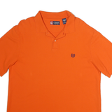 CHAPS Mens Orange Cotton Short Sleeve Plain XL Polo Shirt Classic Fit