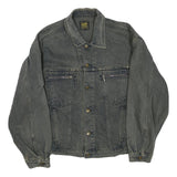LEE Mens Grey Button Denim Jacket L Cotton Blend Classic Fit Casual