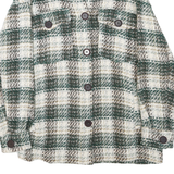 ZARA Womens Green & Cream Checked Button Jacket XS Cotton Blend Woven Stylish