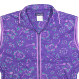 BROOKS Womens Purple Patterned Fleece Full Zip S Floral Print Casual Jumper