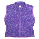 BROOKS Womens Purple Patterned Fleece Full Zip S Floral Print Casual Jumper