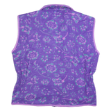 BROOKS Womens Purple Patterned Fleece Full Zip S Floral Print Casual Jumper