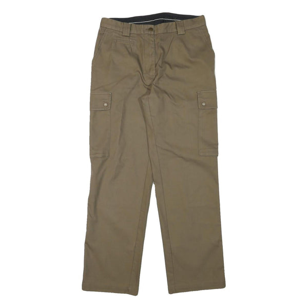 LION APPAREL Womens Cotton Blend Beige Relaxed Straight Trousers W31 L30 Cargo