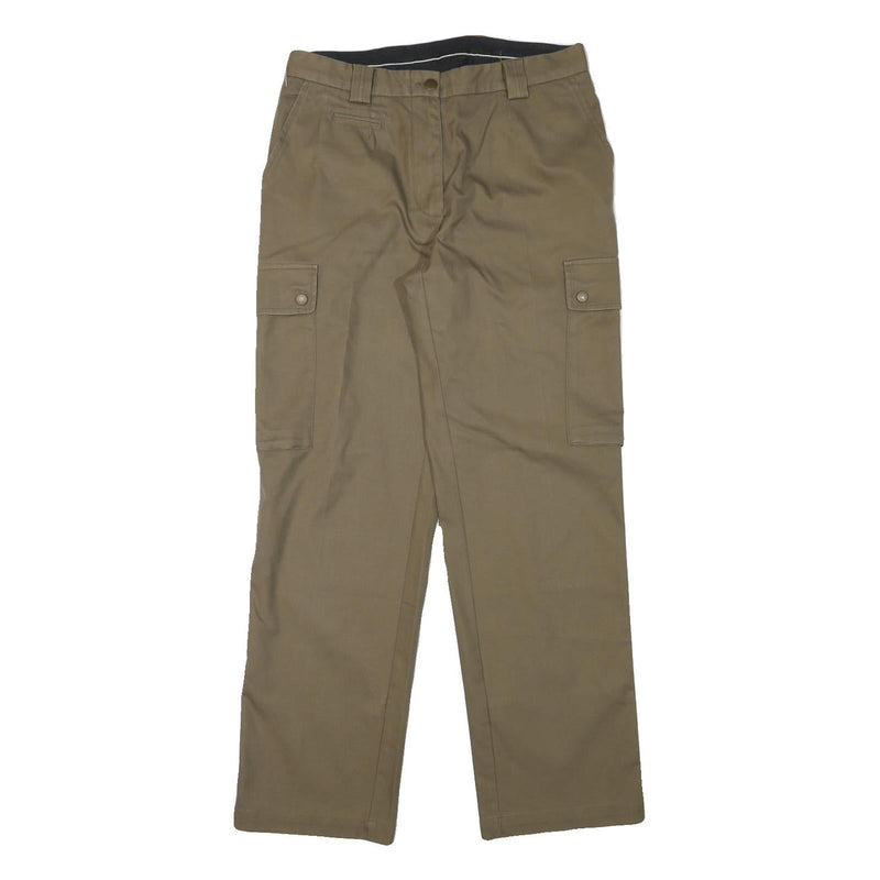 LION APPAREL Womens Cotton Blend Beige Relaxed Straight Trousers W31 L30 Cargo