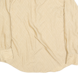 Mens Beige Patterned Shirt Button Long Sleeve L Vintage Style Casual