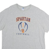 RUSSELL ATHLETIC Mens Grey Spartan Football Graphic T-Shirt XL Short Sleeve Crew