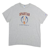 RUSSELL ATHLETIC Mens Grey Spartan Football Graphic T-Shirt XL Short Sleeve Crew