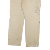 DICKIES Mens Jeans Beige Regular Straight Denim W34 L32 Durable Workwear Zip