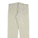 CARHARTT Mens Relaxed Beige Cotton Blend Zip Trousers W37 L34 Workwear Utility