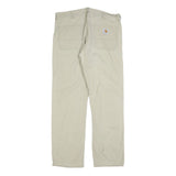 CARHARTT Mens Relaxed Beige Cotton Blend Zip Trousers W37 L34 Workwear Utility