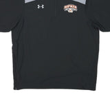 UNDER ARMOUR Mens Black & Grey Ripken Experience T-Shirt L Short Sleeve Zip Neck