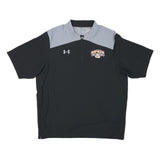 UNDER ARMOUR Mens Black & Grey Ripken Experience T-Shirt L Short Sleeve Zip Neck