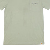 CARHARTT Mens Green Pocket T-Shirt S Short Sleeve Crew Neck Logo Graphic
