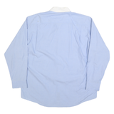 NAUTICA Mens Blue & White Shirt XL Cotton Blend Classic Button Down Collar Long