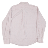 TOMMY HILFIGER Mens Red & White Stripe Shirt M Classic Button-Down Cotton Blend