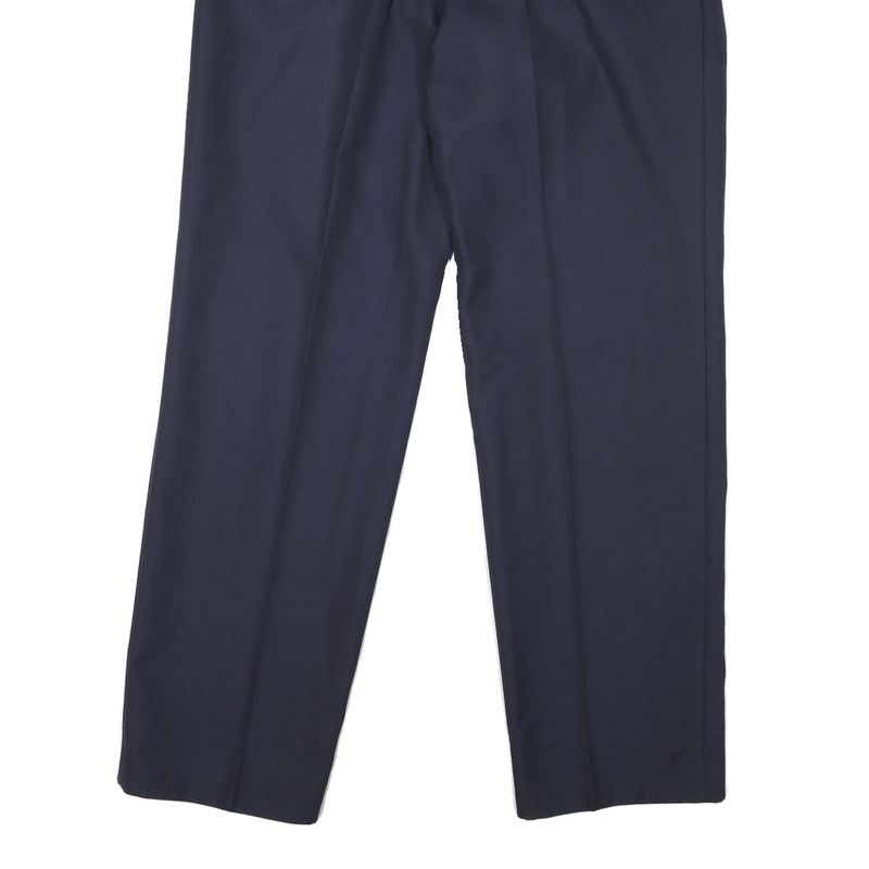 Mens Navy Regular Fit Polyester Shirt Button Closure Trousers W30 L32 Formal