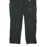 CARHARTT Mens Relaxed Black Cotton Blend Zip Trousers W33 L32 Workwear Cargo