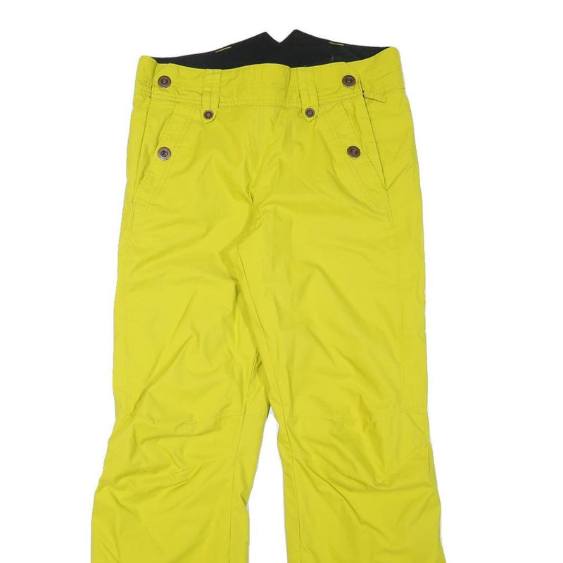 COLUMBIA Lined Womens Polyester Blend Yellow Relaxed Trousers W32 L30 Outdoor