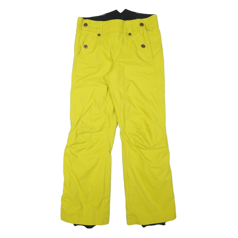 COLUMBIA Lined Womens Polyester Blend Yellow Relaxed Trousers W32 L30 Outdoor