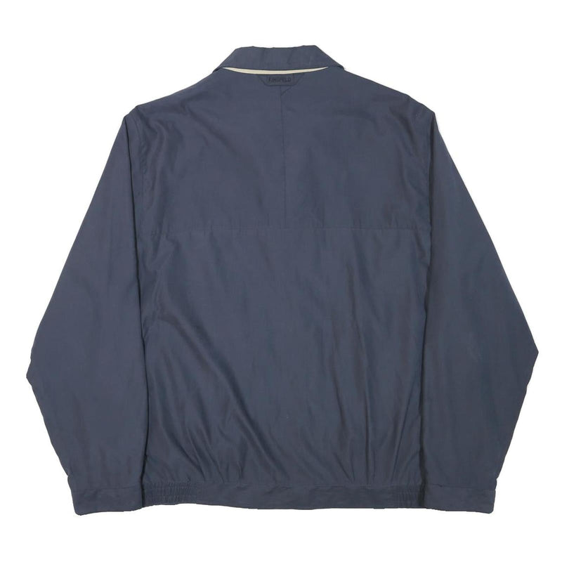 KINGFIELD Mens Blue Button Jacket L Polyester Blend Plain Classic Casual