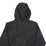 CHAMPION Mens Black Hooded Jacket S Polyester Zip Plain Casual Streetwear