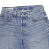 LEVI'S Womens Denim Blue Casual Shorts M W28 Raw Hem Classic Fit