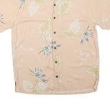 AXIST Mens Peach Silk Floral Shirt S Summer Casual Shirt