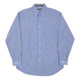TOMMY HILFIGER Mens Blue & White Striped Shirt S Button Down Collar Long Sleeve