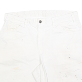 DICKIES Womens Shorts White Casual Classic L W34 Workwear Utility Cotton Blend