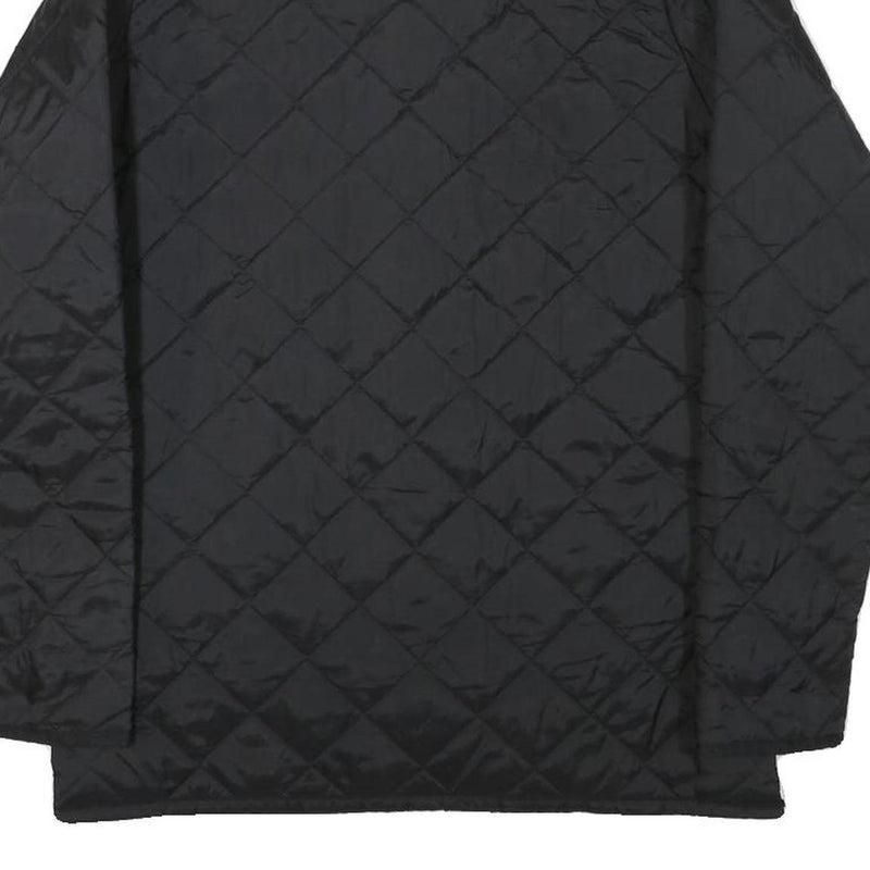 BARBOUR Girls Black Quilted Jacket XL Polyester Blend Button Closure Classic Fit