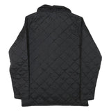 BARBOUR Girls Black Quilted Jacket XL Polyester Blend Button Closure Classic Fit