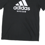 ADIDAS Mens Black & White Soccer Graphic T-Shirt L Short Sleeve Crew Neck
