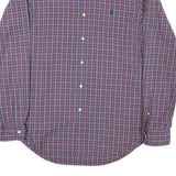 RALPH LAUREN Mens Blue & Red Check Shirt M Long Sleeve Cotton Blend Casual