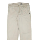TIMBERLAND Mens Cotton Blend Beige Regular Fit Straight Trousers W36 L32 Casual