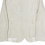 SCAPA Womens Cream Cotton Classic Jacket M Woven Button Closure Tailored Fit