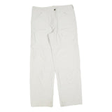 K-WAY Womens White Regular Fit Straight Leg Trousers W34 L32 Zip Polyester Blend