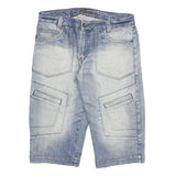 BAURHAUS Mens Denim Blue Cargo Shorts 2XL W36 Casual Cotton Blend