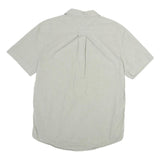 TOMMY HILFIGER Mens Beige Classic Cotton Shirt L Pocket Logo Casual Summer
