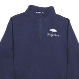 CHAMPION Womens Navy Blue Wolf Pack 1/4 Zip Sweatshirt M Cotton Blend Casual