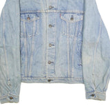 LEVI'S Mens Blue Denim Cotton Button Jacket L Plain Classic Fit Casual